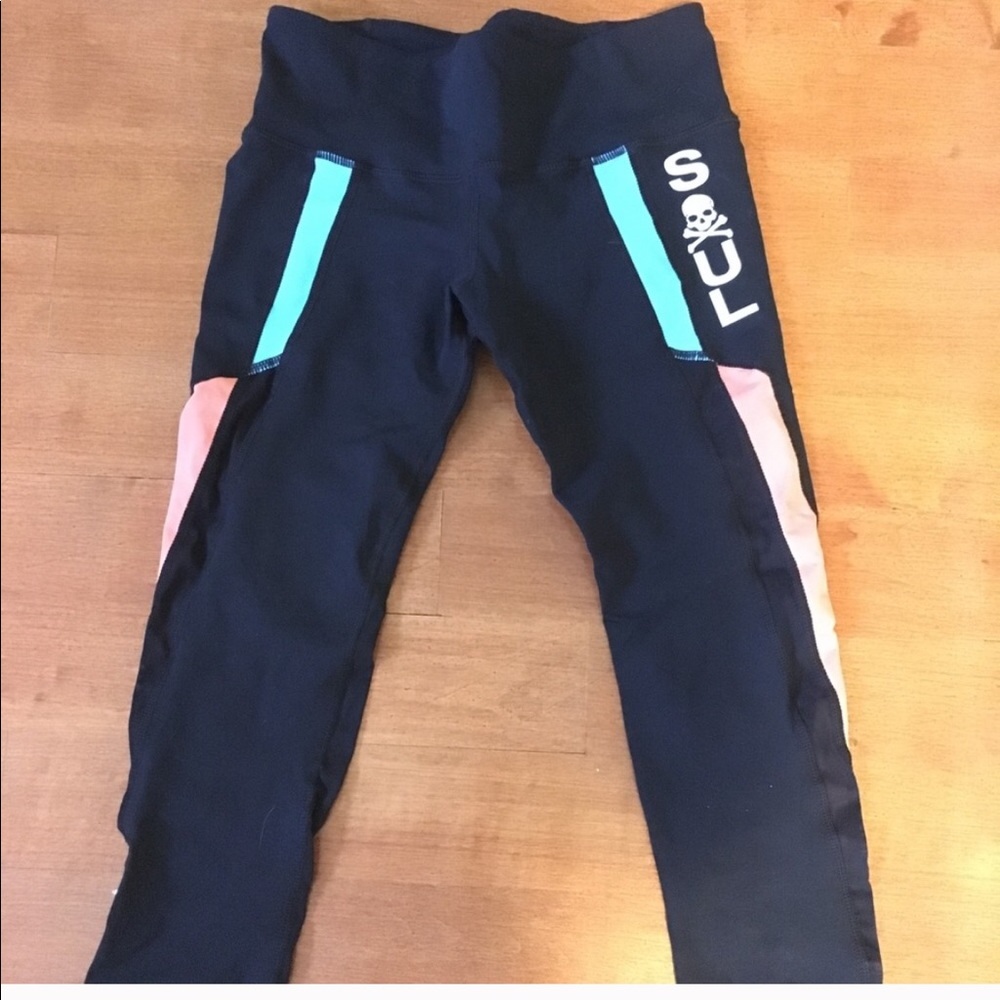 Soul Cycle Cropped Fitted Leggings Spandex